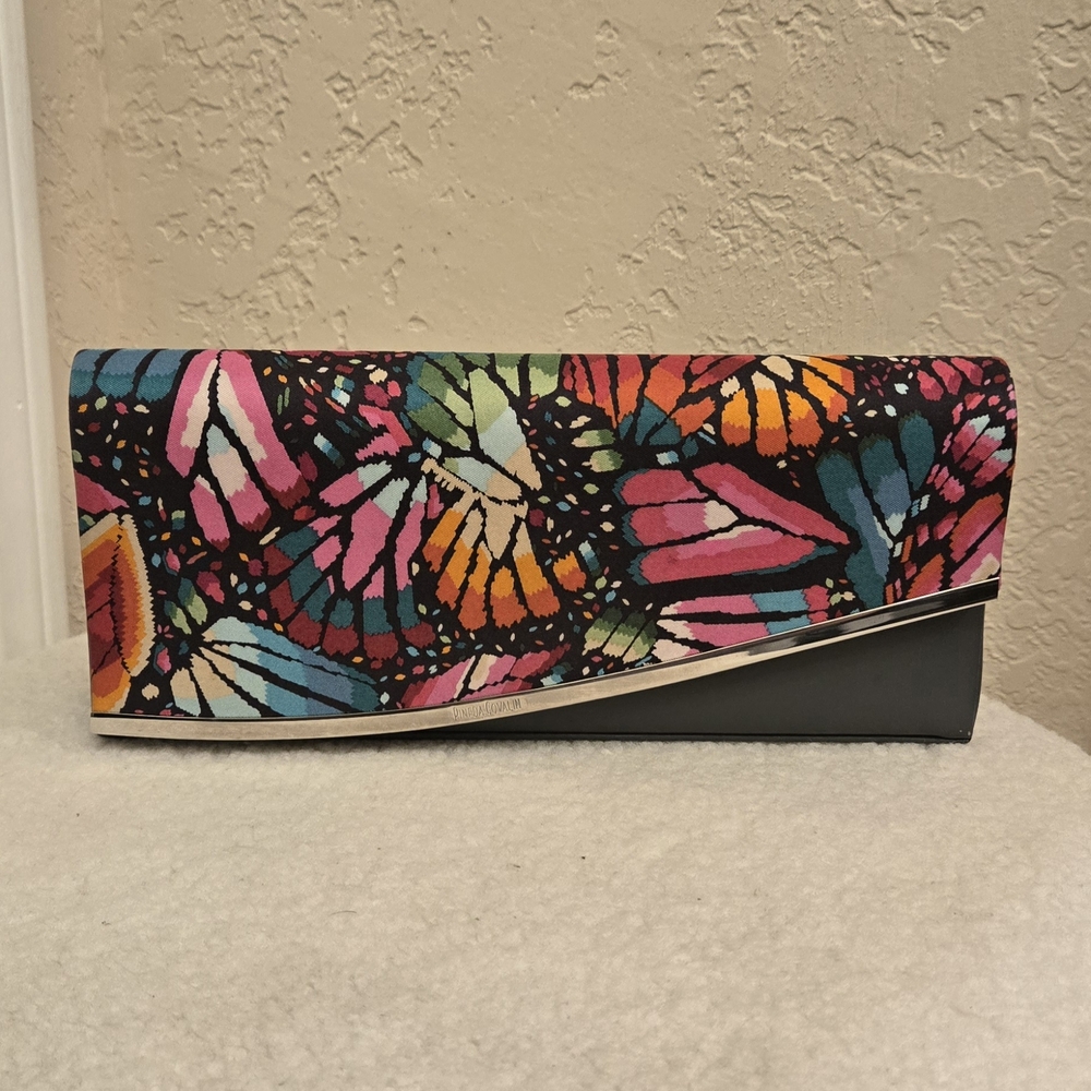 Multicolor Butterfly Pattern Clutch